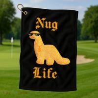 Nug Life Dino Nuggs Dino Chicken Nuggets Dinosaur Nugget Golf Towel thumb 1