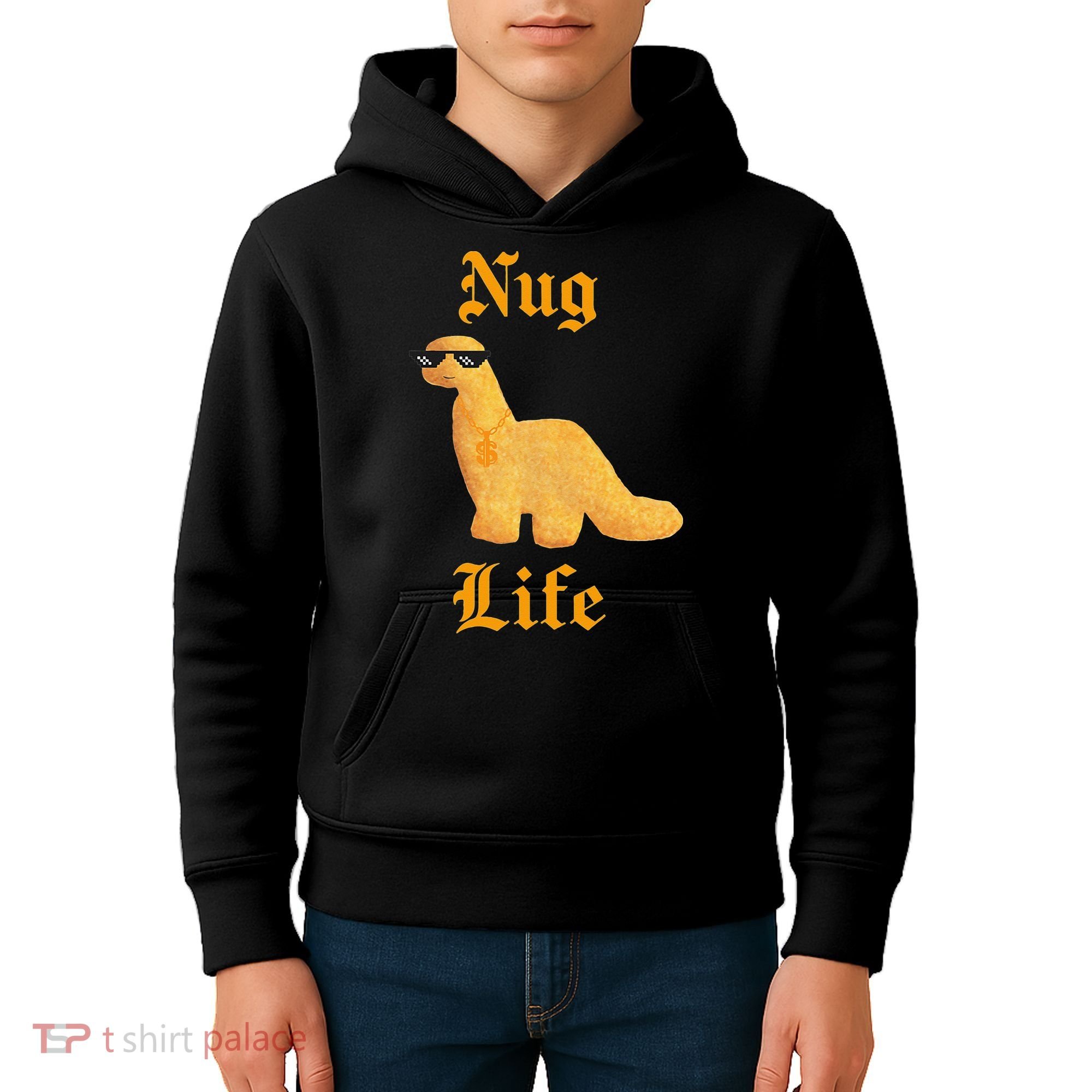 Nug Life Dino Nuggs Dino Chicken Nuggets Dinosaur Nugget Kids Hoodie