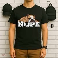 Nope Lazy English Bulldog Dog Lover TShirt T-Shirt thumb 6