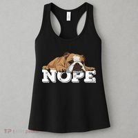 Nope Lazy English Bulldog Dog Lover TShirt Women's Tank Top thumb 3