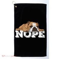 Nope Lazy English Bulldog Dog Lover TShirt Golf Towel thumb 0