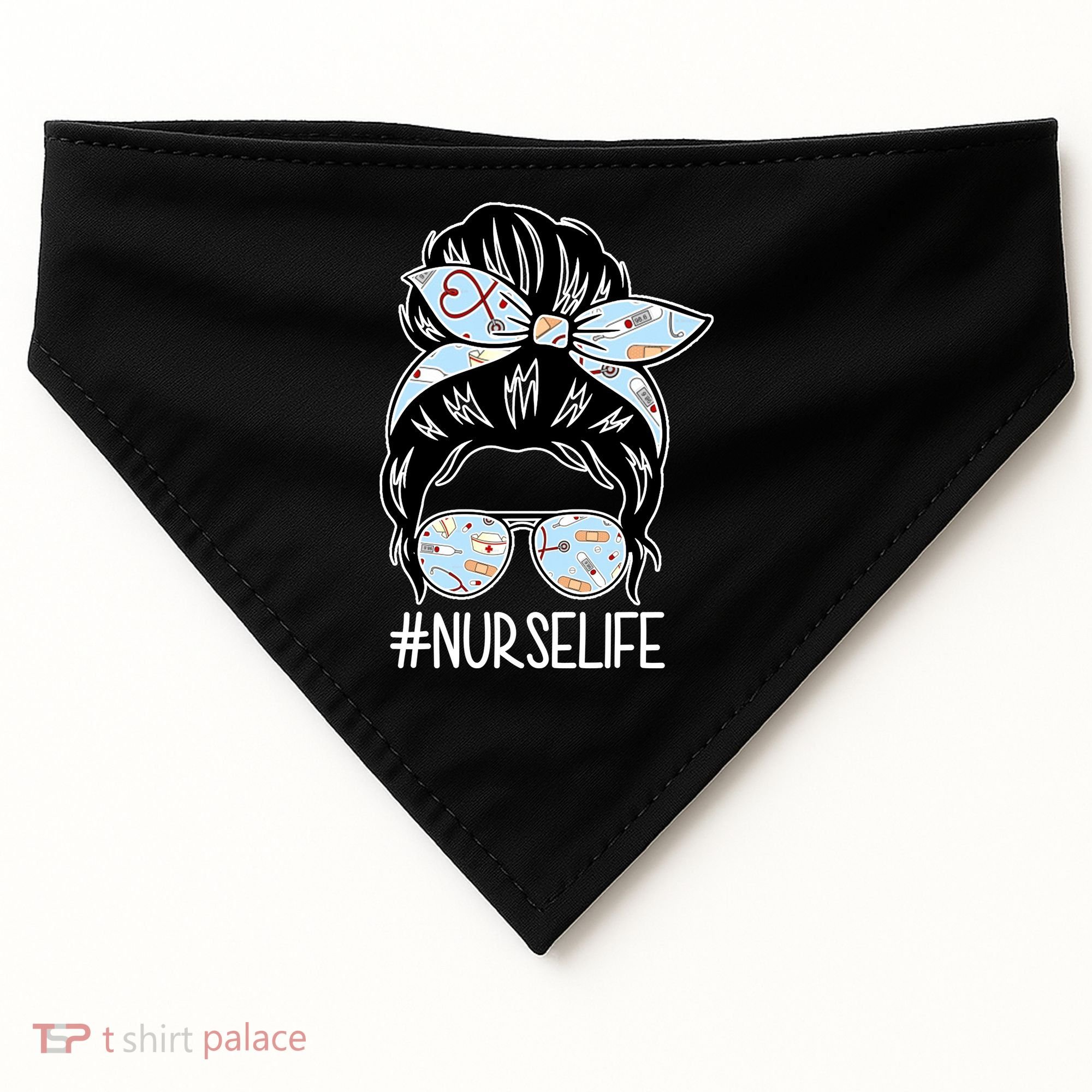 Nurse Life Female Bun USA-Made Doggie Bandana