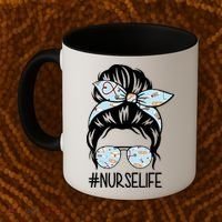 Nurse Life Female Bun Coffee Mug thumb 2