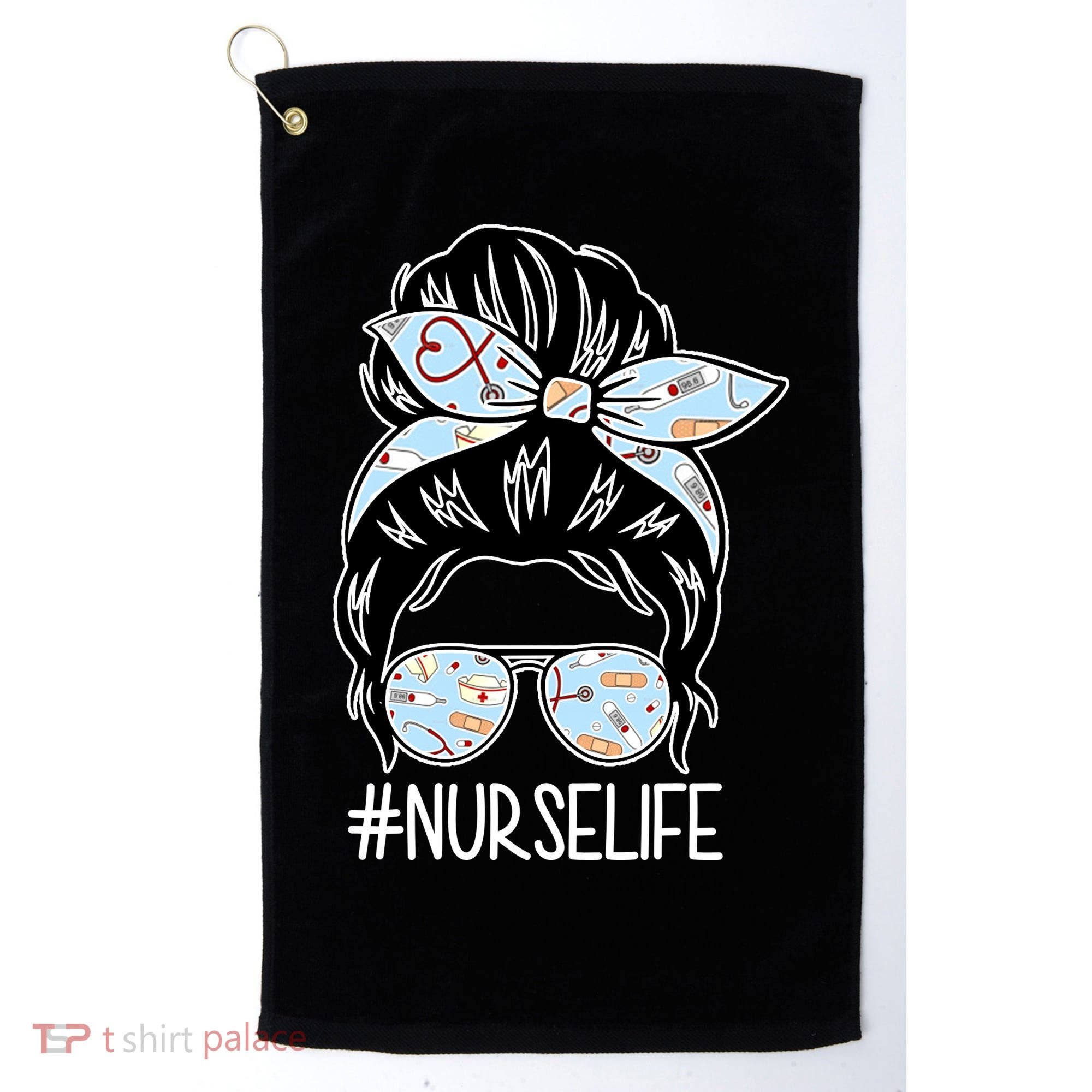 Nurse Life Female Bun Golf Towel