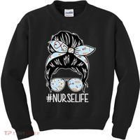 Nurse Life Female Bun Kids Sweatshirt thumb 0