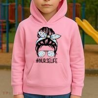 Nurse Life Female Bun Kids Hoodie thumb 2