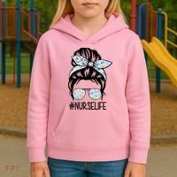 Nurse Life Female Bun Kids Hoodie thumb 3