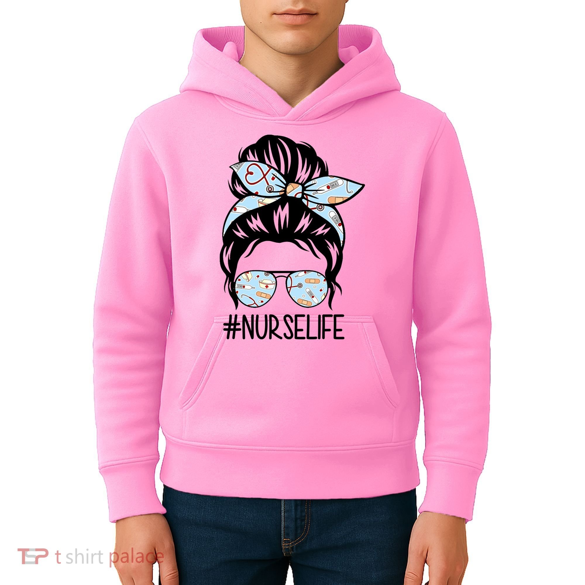 Nurse Life Female Bun Kids Hoodie