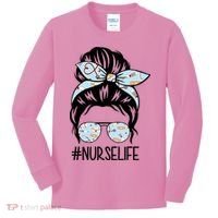 Nurse Life Female Bun Kids Long Sleeve Shirt thumb 0