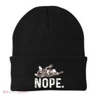 Nope Lazy French Bulldog Dog Lover Gift Beanie thumb 0