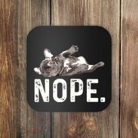 Nope Lazy French Bulldog Dog Lover Gift Coaster thumb 0