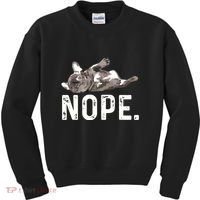 Nope Lazy French Bulldog Dog Lover Gift Kids Sweatshirt thumb 0