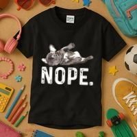 Nope Lazy French Bulldog Dog Lover Gift Kids T-Shirt thumb 3