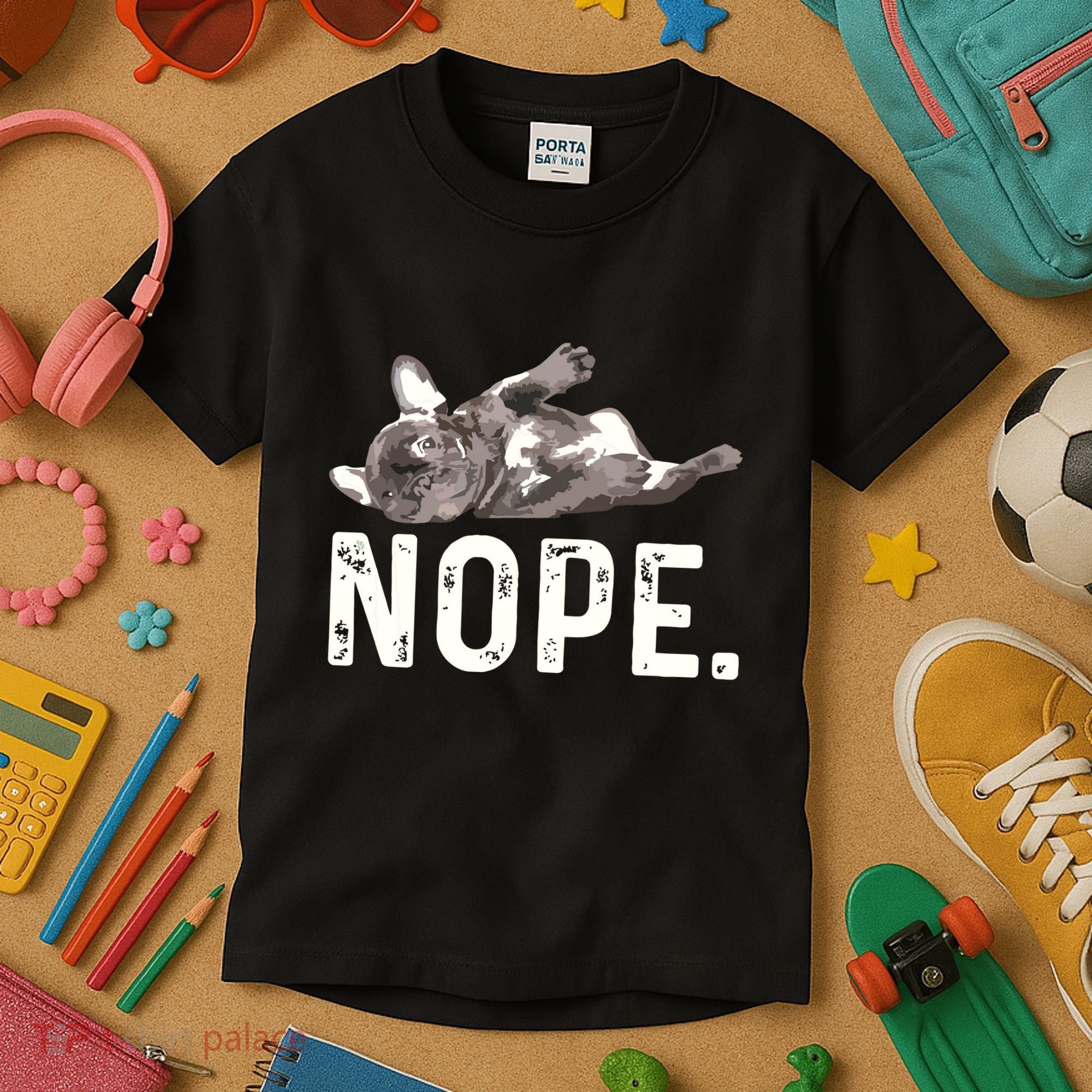 Nope Lazy French Bulldog Dog Lover Gift Kids T-Shirt
