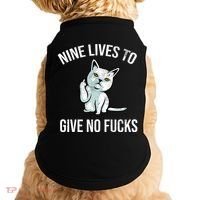 Nine Lives Give No Fucks Doggie Tank thumb 0
