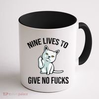 Nine Lives Give No Fucks Coffee Mug thumb 1