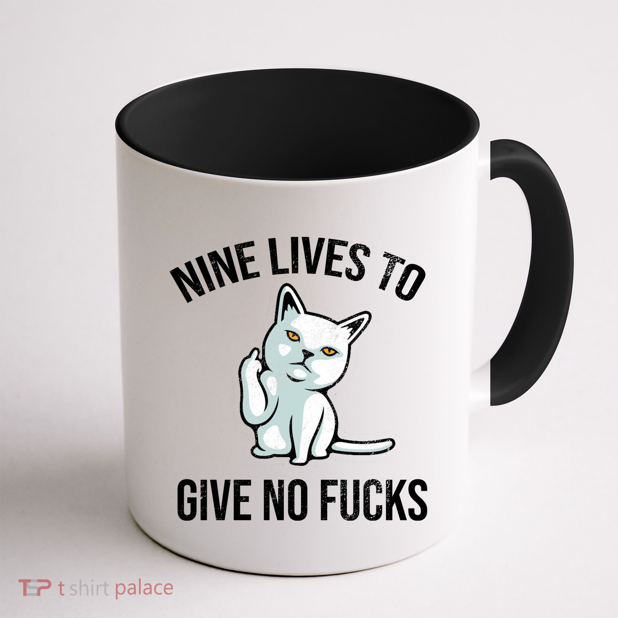 Nine Lives Give No Fucks Coffee Mug