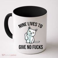 Nine Lives Give No Fucks Coffee Mug thumb 0