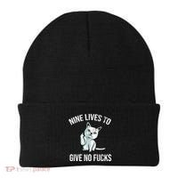 Nine Lives Give No Fucks Beanie thumb 0