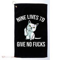 Nine Lives Give No Fucks Golf Towel thumb 0