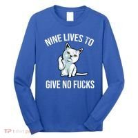 Nine Lives Give No Fucks Long Sleeve Shirt thumb 0