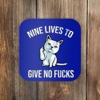 Nine Lives Give No Fucks Coaster thumb 0
