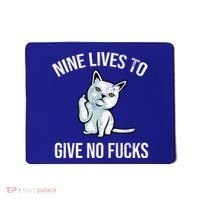 Nine Lives Give No Fucks Mousepad thumb 0