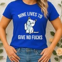 Nine Lives Give No Fucks Women's T-Shirt thumb 2