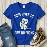 Nine Lives Give No Fucks Women's T-Shirt thumb 3