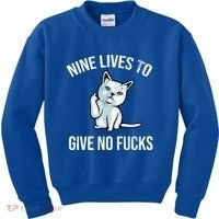 Nine Lives Give No Fucks Kids Sweatshirt thumb 0