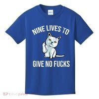 Nine Lives Give No Fucks Kids T-Shirt thumb 0