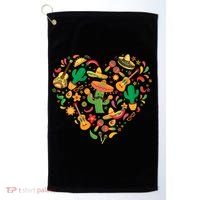 Nacho Love Heart Valentines Mexican Cinco De Mayo Cute Gift Golf Towel thumb 0