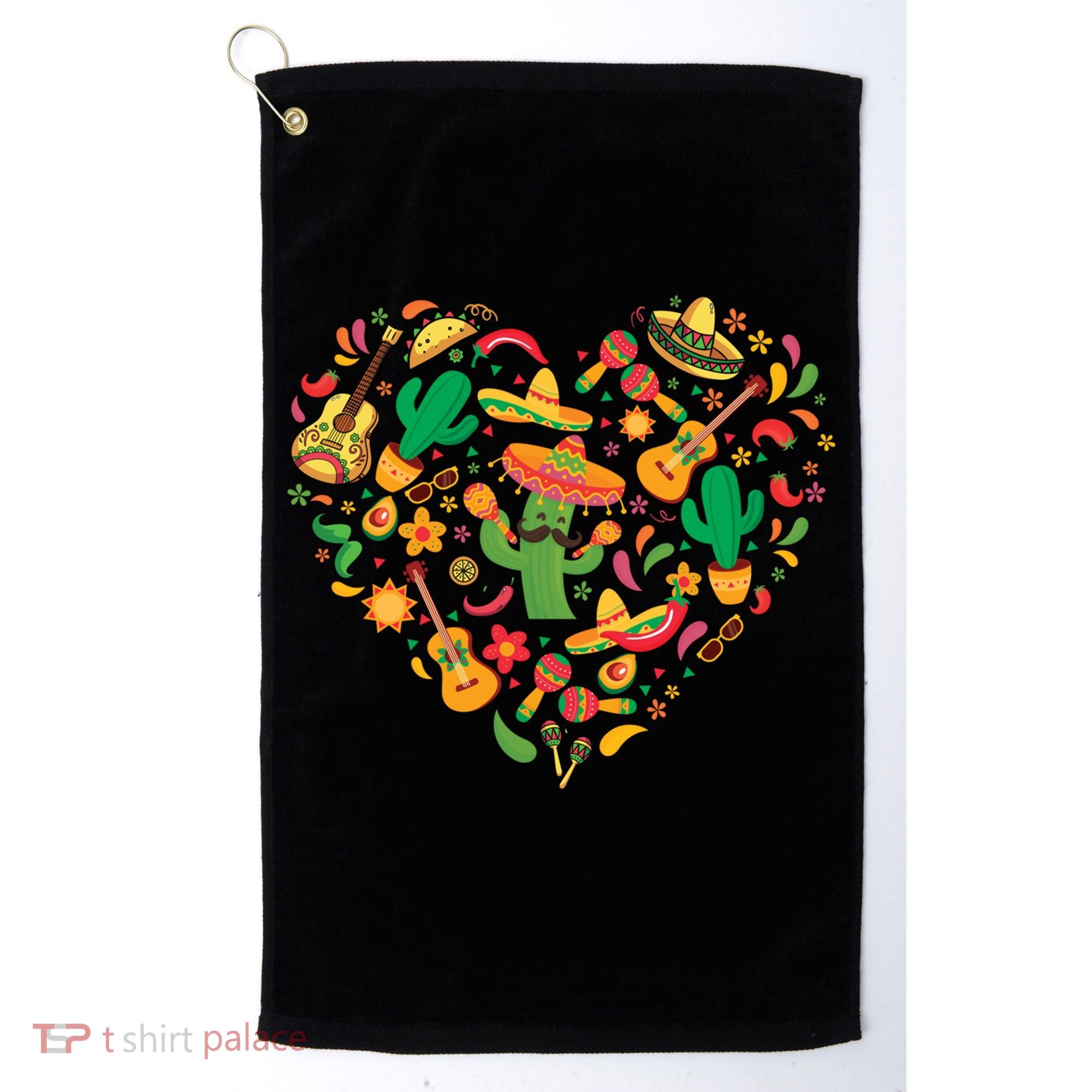 Nacho Love Heart Valentines Mexican Cinco De Mayo Cute Gift Golf Towel
