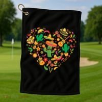 Nacho Love Heart Valentines Mexican Cinco De Mayo Cute Gift Golf Towel thumb 1