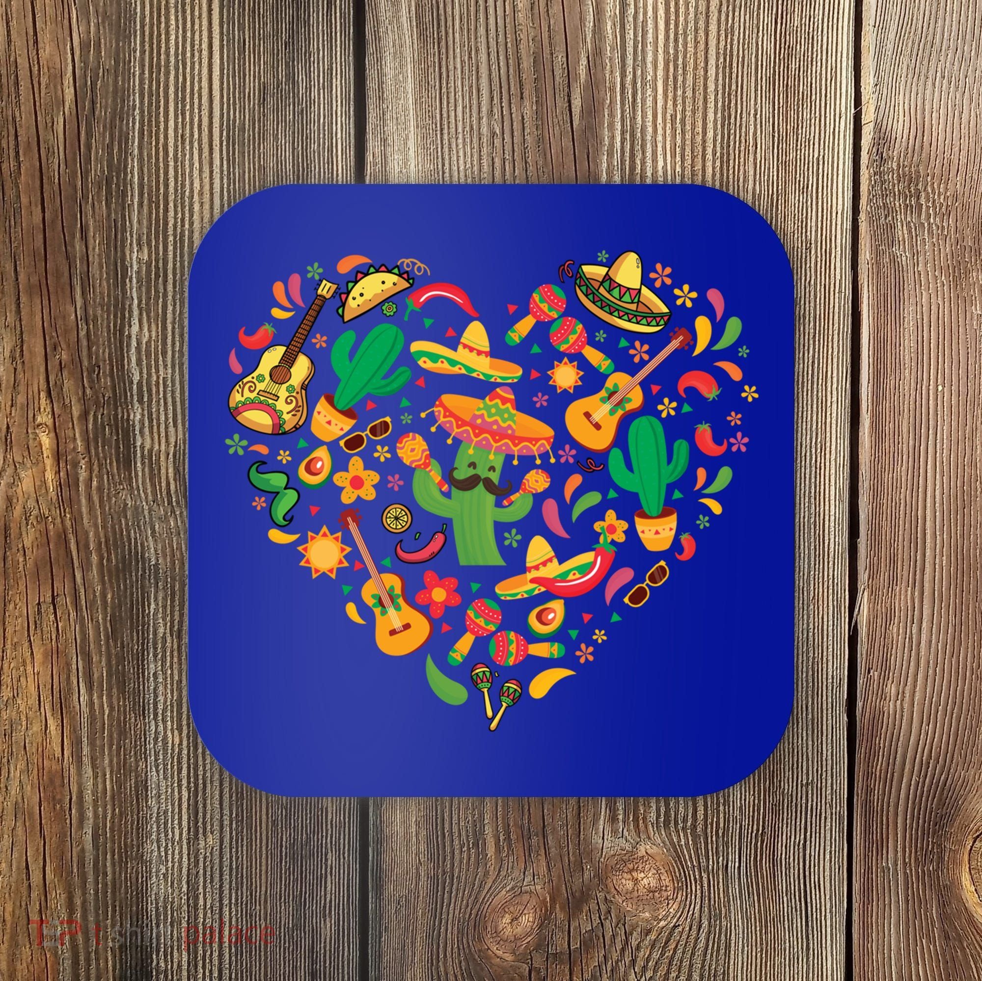 Nacho Love Heart Valentines Mexican Cinco De Mayo Cute Gift Coaster