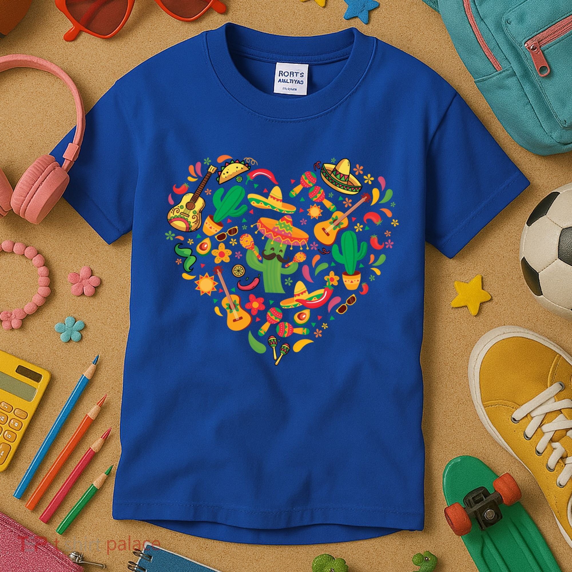 Nacho Love Heart Valentines Mexican Cinco De Mayo Cute Gift Kids T-Shirt