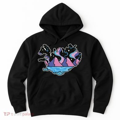 Northern Lights Island Map Hoodie