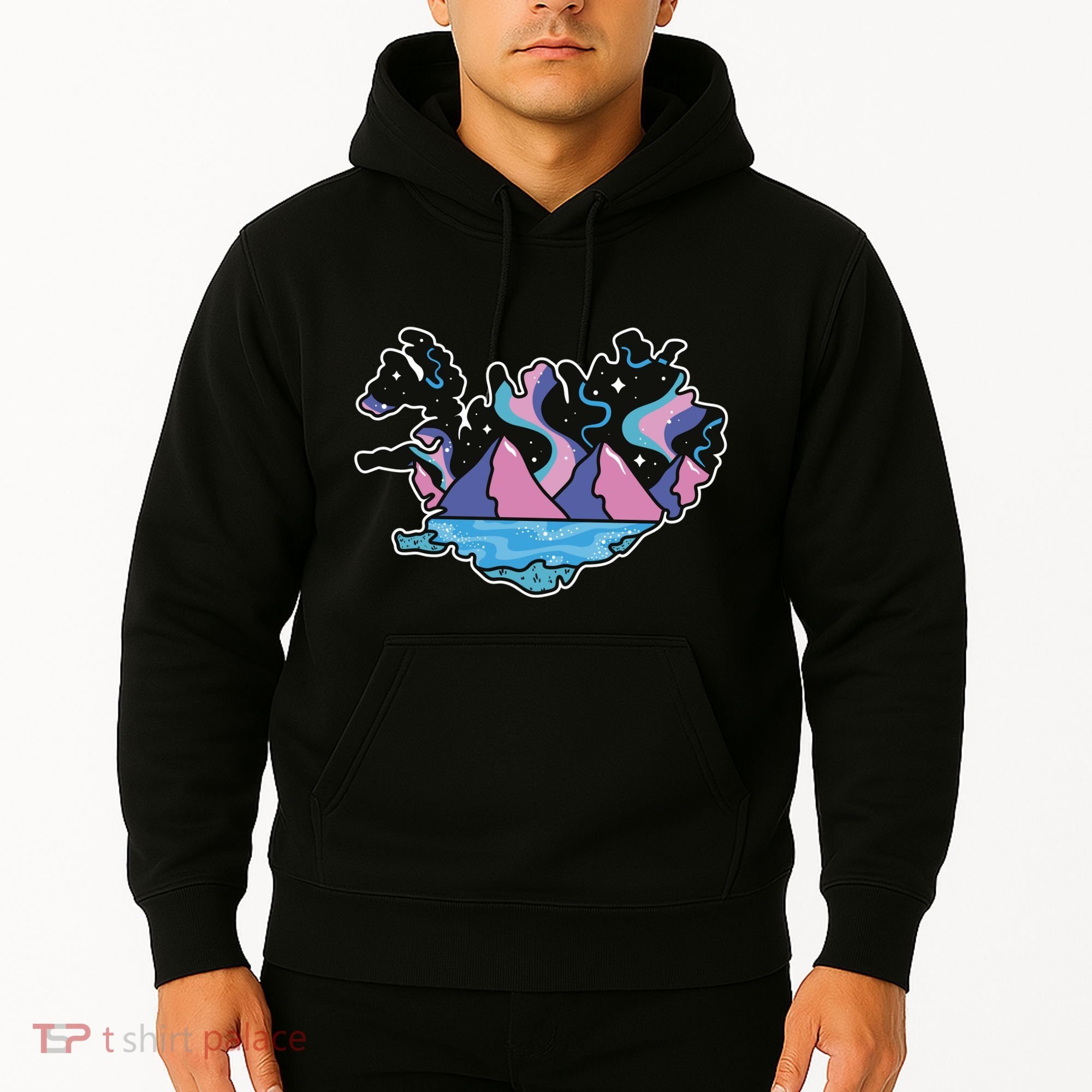 Northern Lights Island Map Hoodie