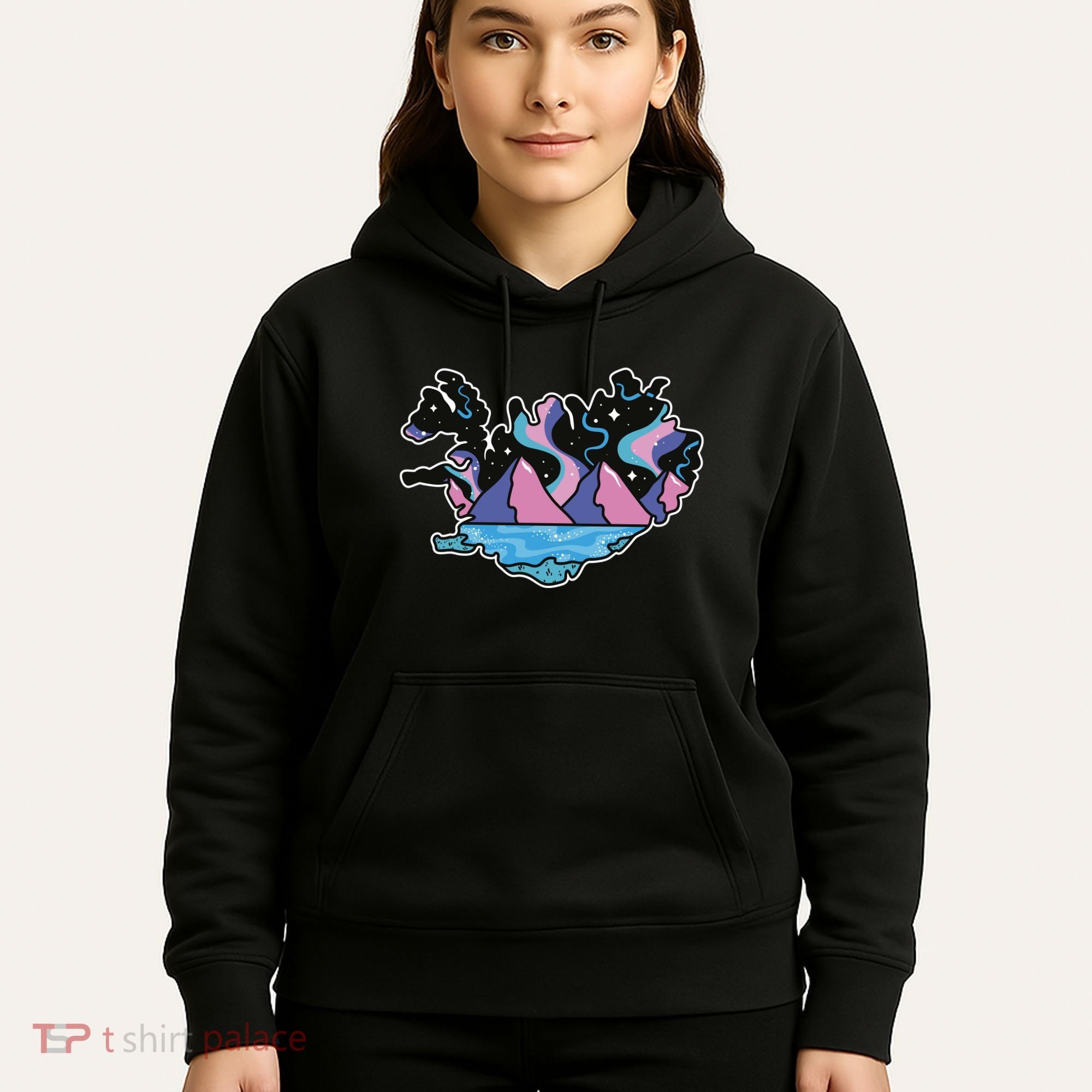 Northern Lights Island Map Hoodie