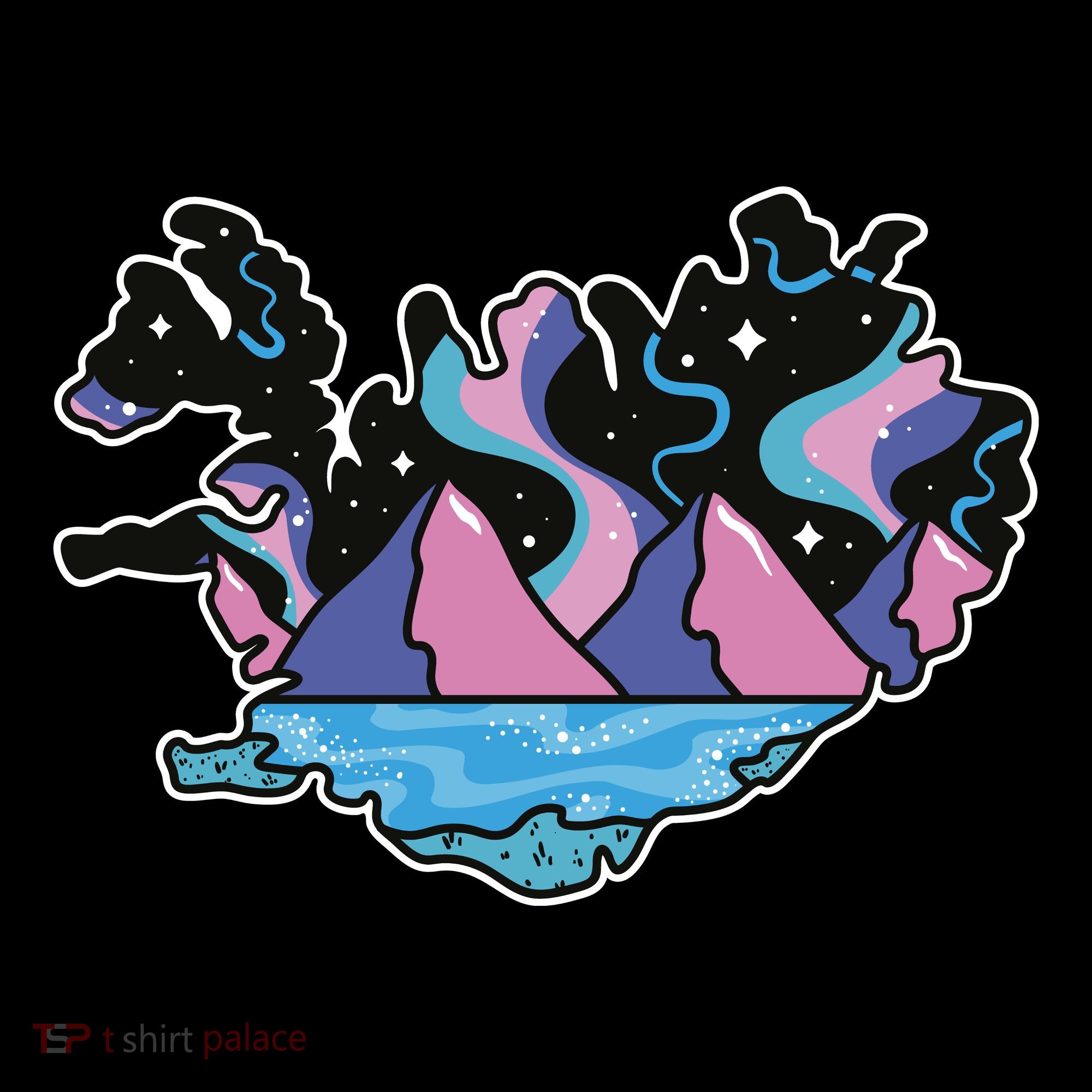 Northern Lights Island Map Hoodie