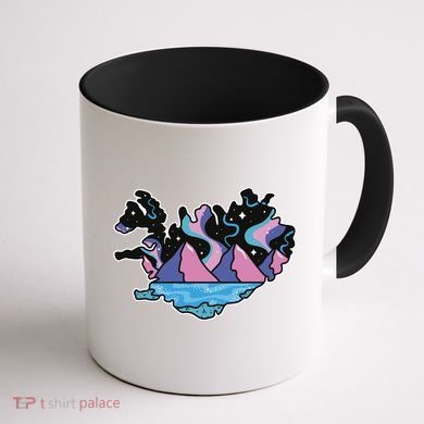 Northern Lights Island Map Coffee Mug back