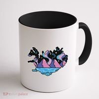 Northern Lights Island Map Coffee Mug thumb 1