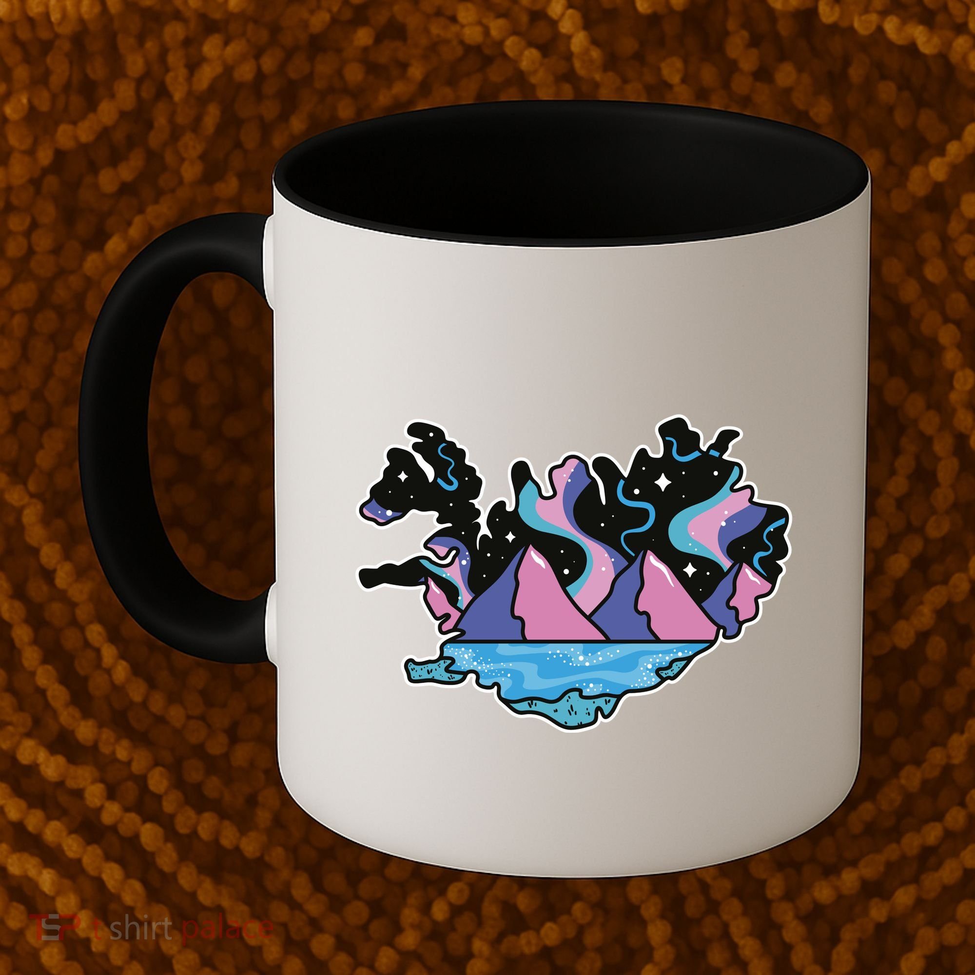 Northern Lights Island Map Coffee Mug