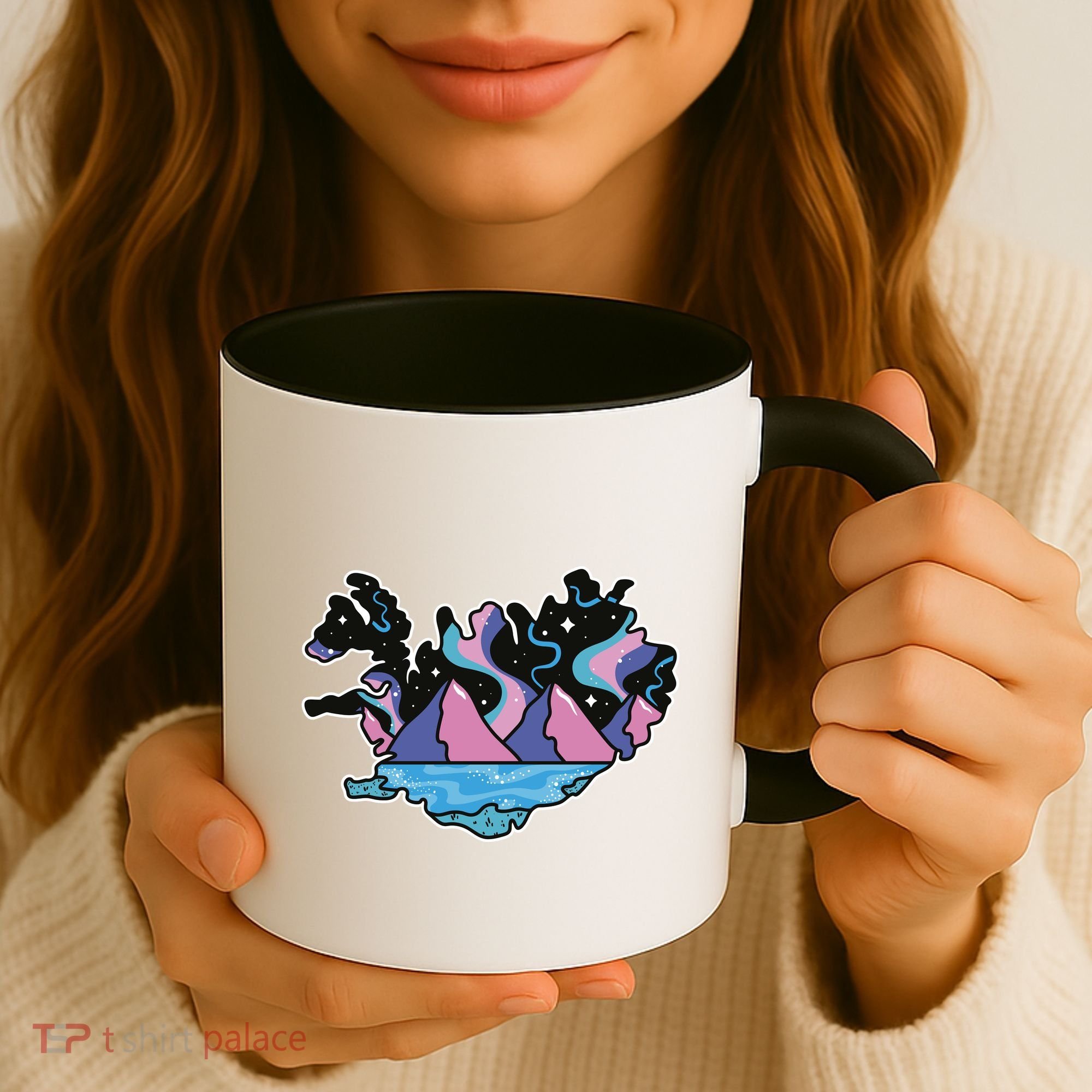 Northern Lights Island Map Coffee Mug