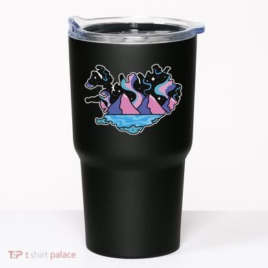 Northern Lights Island Map Tumbler