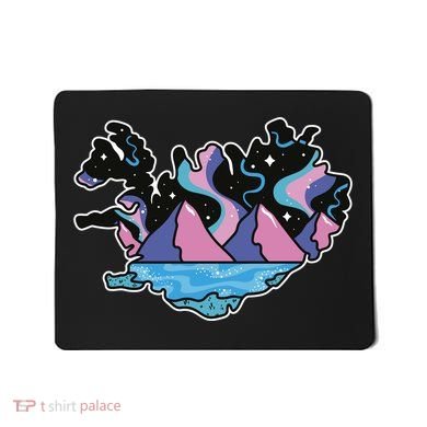 Northern Lights Island Map Mousepad