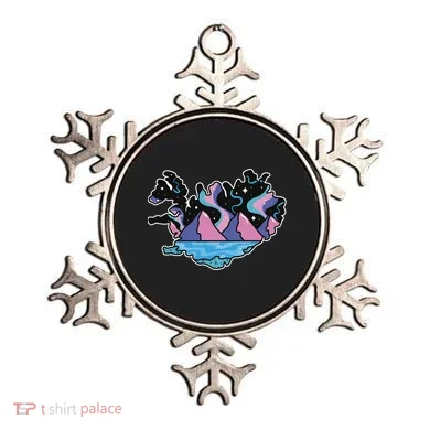Northern Lights Island Map Ornament