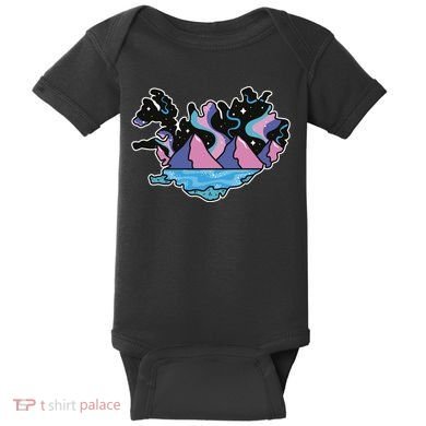 Northern Lights Island Map Baby Bodysuit