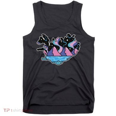 Northern Lights Island Map Tank Top