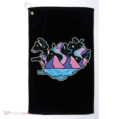 Northern Lights Island Map Golf Towel